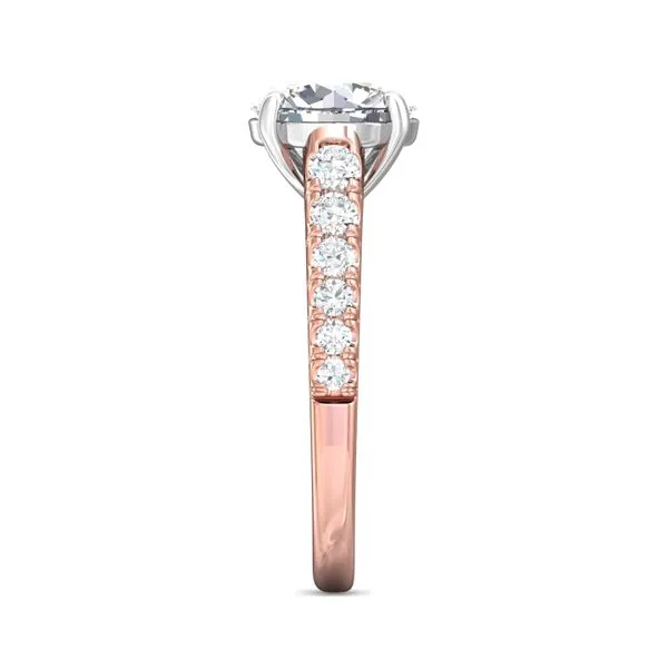 FlyerFit Micropave 14K Pink Gold Shank And White Gold Top Engagement Ring H-I SI2 Image 4 Becky Beauchine Kulka Diamonds and Fine Jewelry Okemos, MI