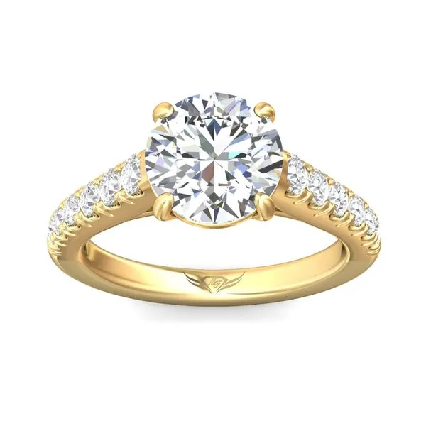 FlyerFit Micropave 18K Yellow Gold Engagement Ring H-I SI2 Image 2 Diamond Source Jewelers Greenwood Village, CO