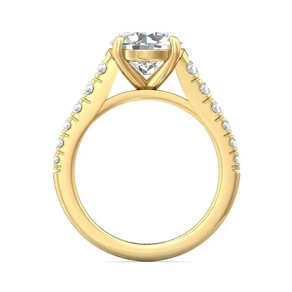 FlyerFit Micropave 18K Yellow Gold Engagement Ring H-I SI2 Image 3 Diamond Source Jewelers Greenwood Village, CO