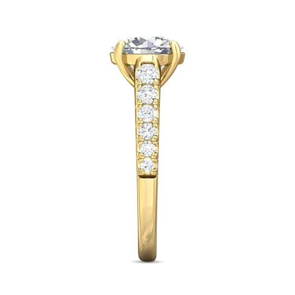 FlyerFit Micropave 18K Yellow Gold Engagement Ring H-I SI2 Image 4 Diamond Source Jewelers Greenwood Village, CO