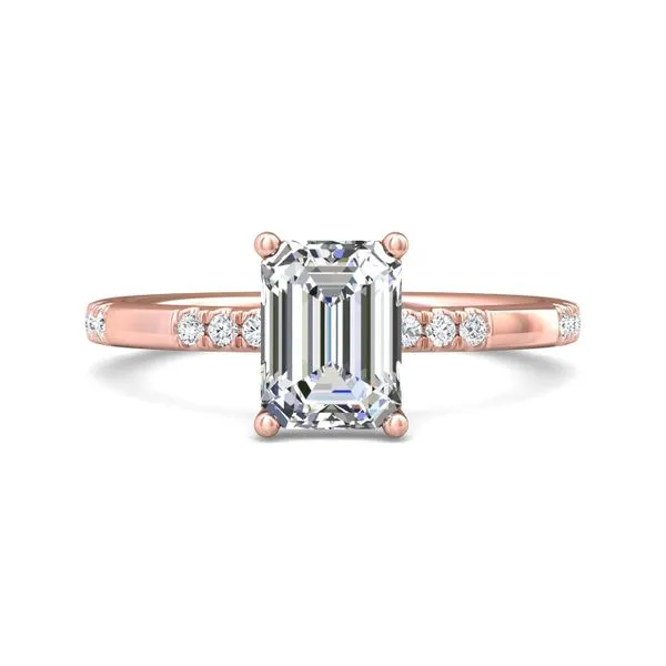 FlyerFit Micropave 18K Pink Gold Engagement Ring H-I SI2 Valentine's Fine Jewelry Dallas, PA