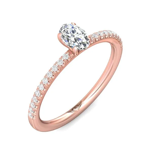 FlyerFit Micropave 18K Pink Gold Engagement Ring H-I SI1 Image 5 Valentine's Fine Jewelry Dallas, PA