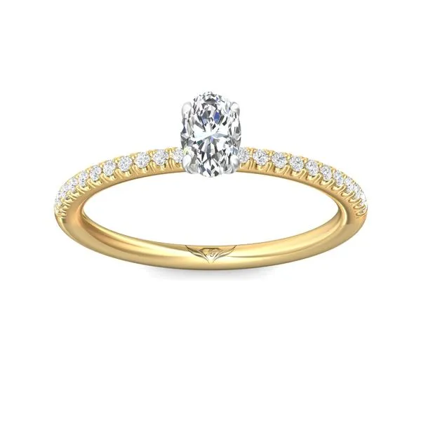 FlyerFit Micropave 18K Yellow Gold Shank And White Gold Top Engagement Ring H-I SI1 Image 2 Valentine's Fine Jewelry Dallas, PA