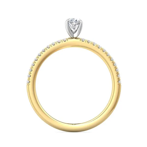FlyerFit Micropave 18K Yellow Gold Shank And White Gold Top Engagement Ring H-I SI1 Image 3 Valentine's Fine Jewelry Dallas, PA