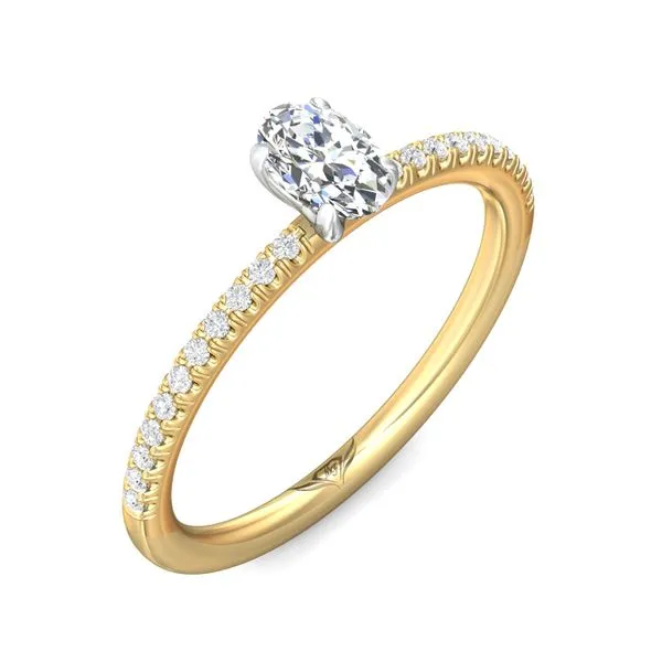FlyerFit Micropave 18K Yellow Gold Shank And White Gold Top Engagement Ring H-I SI1 Image 5 Valentine's Fine Jewelry Dallas, PA