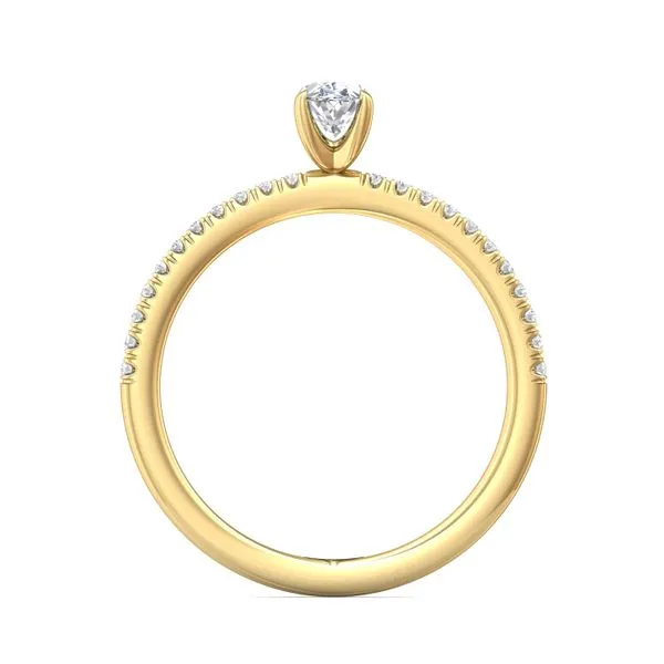 FlyerFit Micropave 18K Yellow Gold Engagement Ring G-H VS2-SI1 Image 3 Valentine's Fine Jewelry Dallas, PA