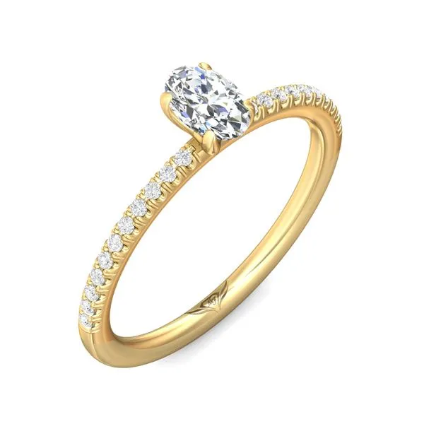 FlyerFit Micropave 18K Yellow Gold Engagement Ring G-H VS2-SI1 Image 5 Valentine's Fine Jewelry Dallas, PA