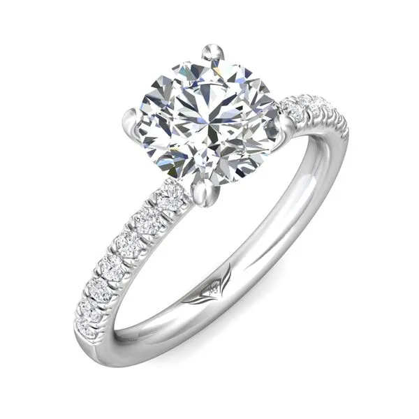 FlyerFit Micropave Platinum Engagement Ring H-I SI2 Image 5 Valentine's Fine Jewelry Dallas, PA