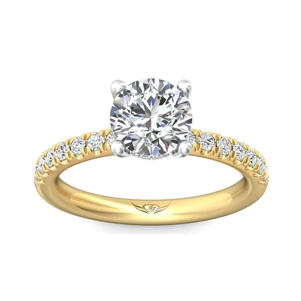 FlyerFit Micropave 14K Yellow and 14K White Gold Engagement Ring H-I SI1 Image 2 Valentine's Fine Jewelry Dallas, PA