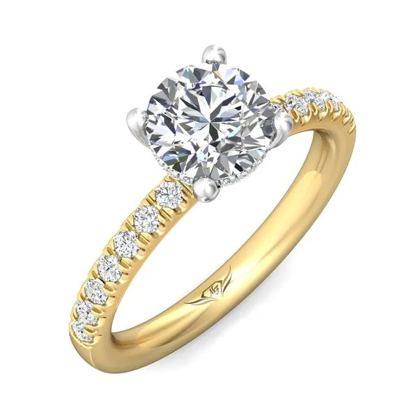 FlyerFit Micropave 14K Yellow and 14K White Gold Engagement Ring H-I SI1 Image 5 Valentine's Fine Jewelry Dallas, PA