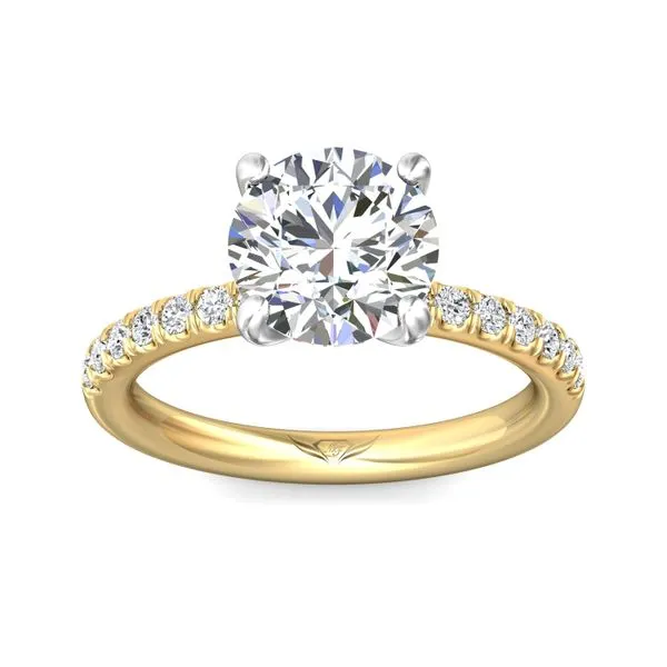 FlyerFit Micropave 14K Yellow and 14K White Gold Engagement Ring G-H VS2-SI1 Image 2 Valentine's Fine Jewelry Dallas, PA