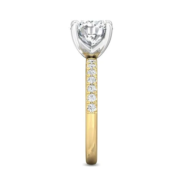 FlyerFit Micropave 14K Yellow and 14K White Gold Engagement Ring G-H VS2-SI1 Image 4 Valentine's Fine Jewelry Dallas, PA