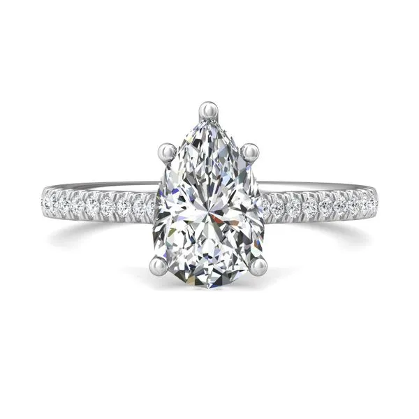 FlyerFit Micropave 14K White Gold Engagement Ring H-I SI2 Valentine's Fine Jewelry Dallas, PA