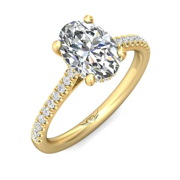 FlyerFit Micropave 18K Yellow Gold Engagement Ring H-I SI1 Image 5 Diamond Source Jewelers Greenwood Village, CO