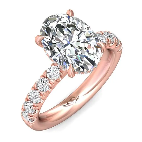 FlyerFit Micropave 14K Pink Gold Engagement Ring H-I SI1 Image 5 Valentine's Fine Jewelry Dallas, PA