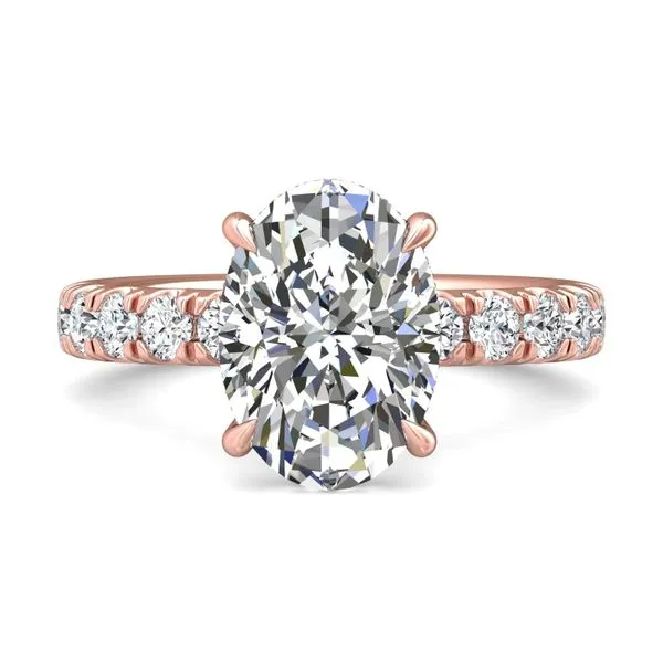 FlyerFit Micropave 14K Pink Gold Engagement Ring H-I SI2 Valentine's Fine Jewelry Dallas, PA