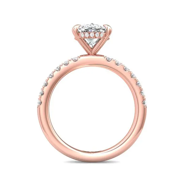 FlyerFit Micropave 14K Pink Gold Engagement Ring H-I SI1 Image 3 Valentine's Fine Jewelry Dallas, PA