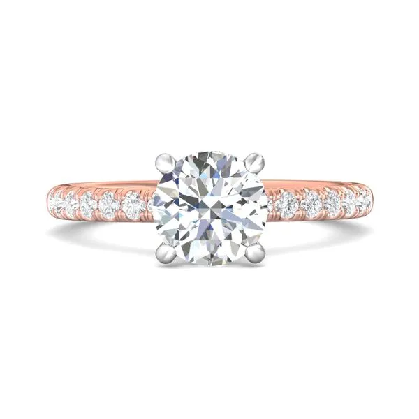 FlyerFit Micropave 18K Pink Gold Shank And White Gold Top Engagement Ring H-I SI2 Valentine's Fine Jewelry Dallas, PA