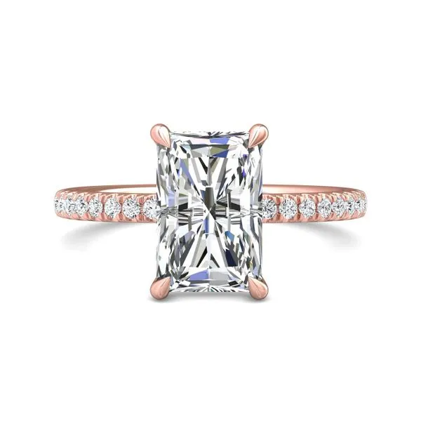 FlyerFit Micropave 14K Pink Gold Engagement Ring H-I SI2 Valentine's Fine Jewelry Dallas, PA