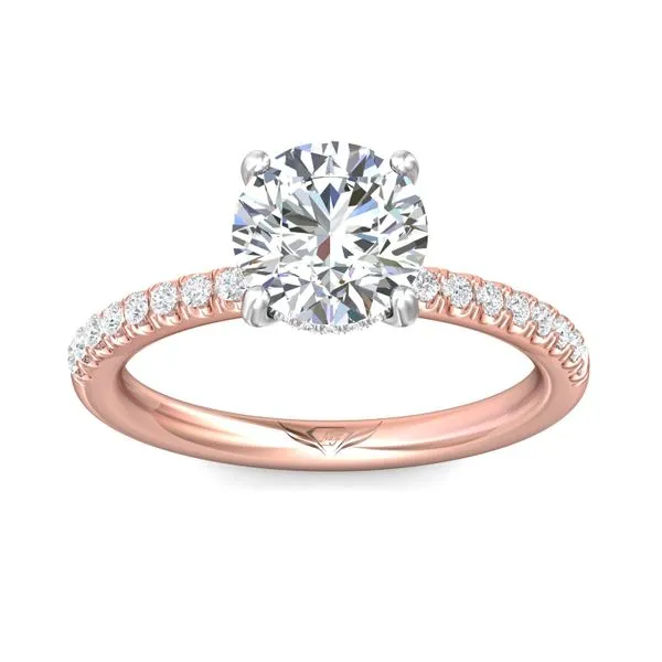 FlyerFit Micropave 14K Pink Gold Shank And White Gold Top Engagement Ring H-I SI1 Image 2 Valentine's Fine Jewelry Dallas, PA