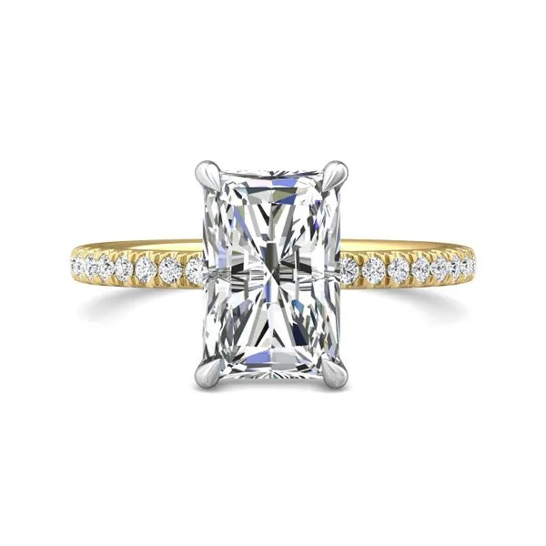 FlyerFit Micropave 18K Yellow Gold Shank And White Gold Top Engagement Ring H-I SI1 Valentine's Fine Jewelry Dallas, PA