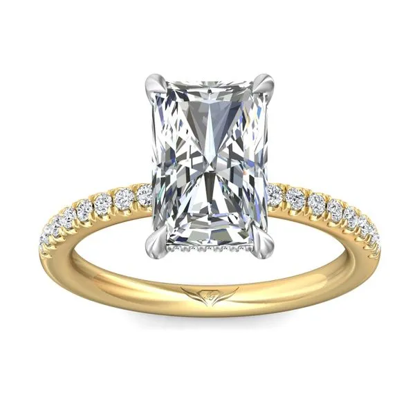 FlyerFit Micropave 18K Yellow Gold Shank And White Gold Top Engagement Ring H-I SI1 Image 2 Valentine's Fine Jewelry Dallas, PA