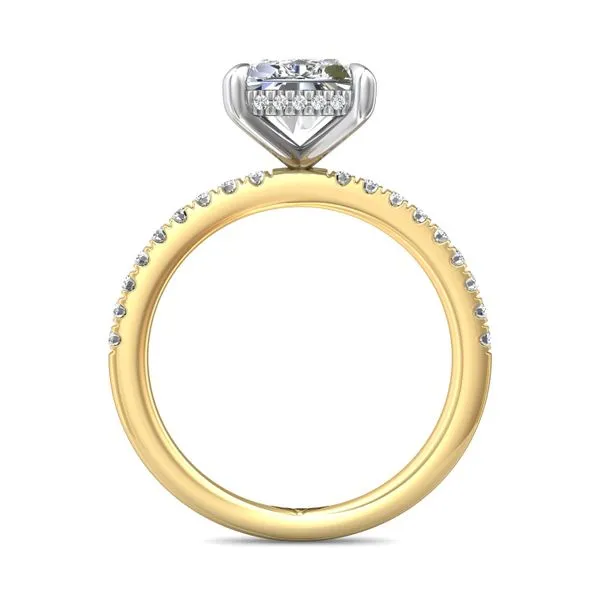 FlyerFit Micropave 18K Yellow Gold Shank And White Gold Top Engagement Ring H-I SI1 Image 3 Valentine's Fine Jewelry Dallas, PA