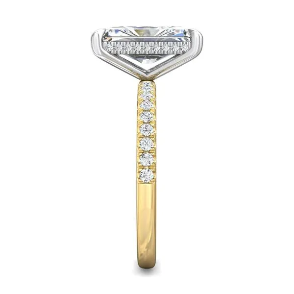 FlyerFit Micropave 18K Yellow Gold Shank And White Gold Top Engagement Ring H-I SI1 Image 4 Valentine's Fine Jewelry Dallas, PA