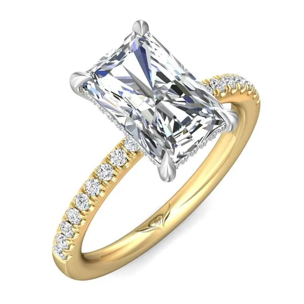 FlyerFit Micropave 18K Yellow Gold Shank And White Gold Top Engagement Ring H-I SI1 Image 5 Valentine's Fine Jewelry Dallas, PA