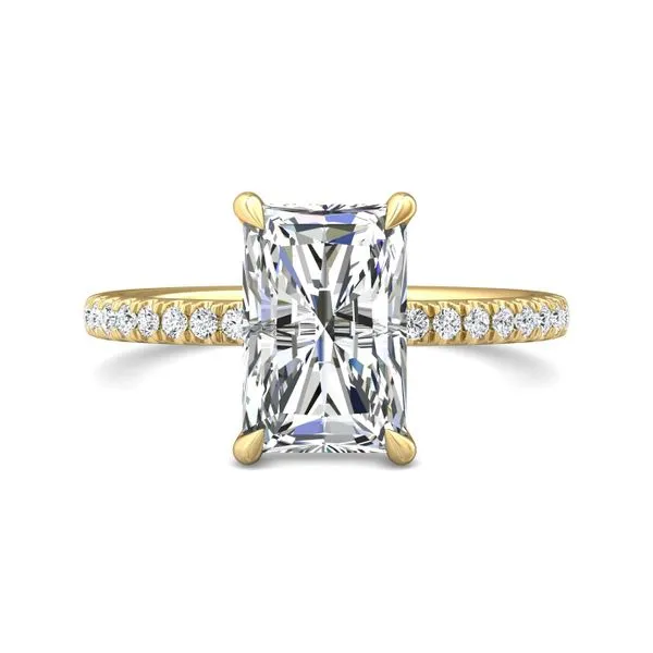 FlyerFit Micropave 18K Yellow Gold Engagement Ring G-H VS2-SI1 Valentine's Fine Jewelry Dallas, PA