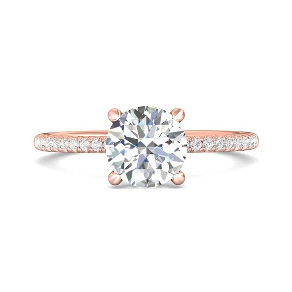 FlyerFit Micropave 18K Pink Gold Engagement Ring H-I SI2 Valentine's Fine Jewelry Dallas, PA