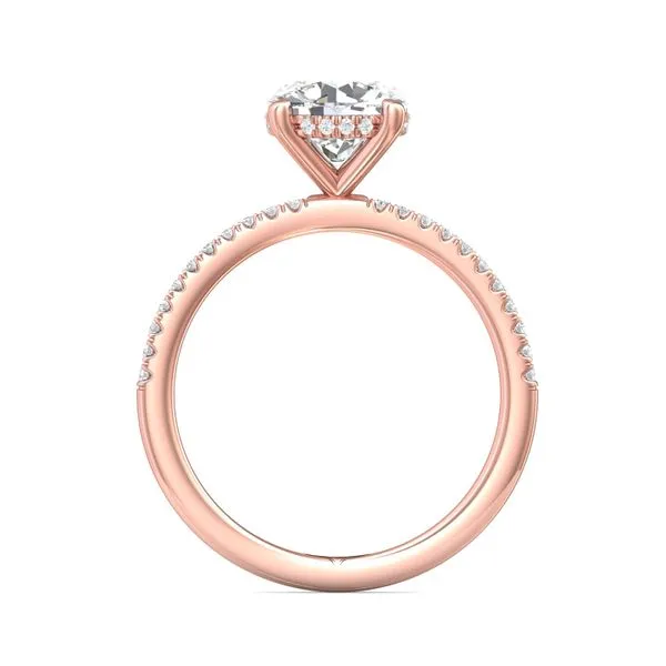 FlyerFit Micropave 18K Pink Gold Engagement Ring H-I SI2 Image 3 Valentine's Fine Jewelry Dallas, PA