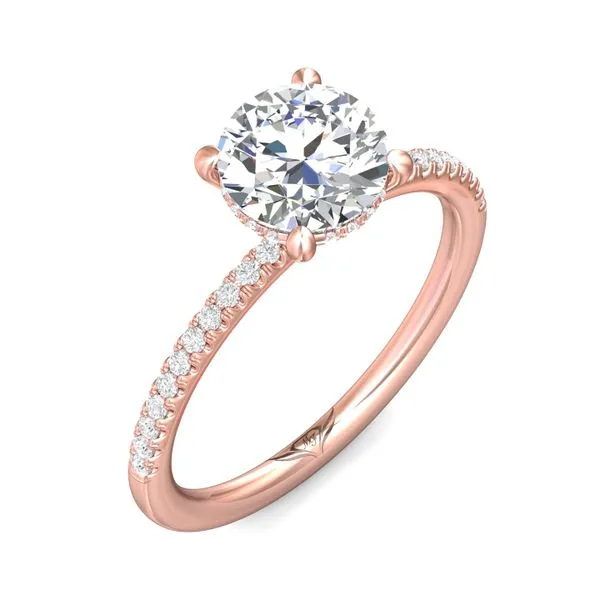 FlyerFit Micropave 18K Pink Gold Engagement Ring H-I SI2 Image 5 Valentine's Fine Jewelry Dallas, PA