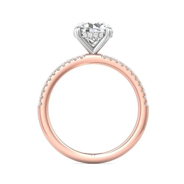 FlyerFit Micropave 14K Pink Gold Shank And White Gold Top Engagement Ring G-H VS2-SI1 Image 3 Diamond Source Jewelers Greenwood Village, CO