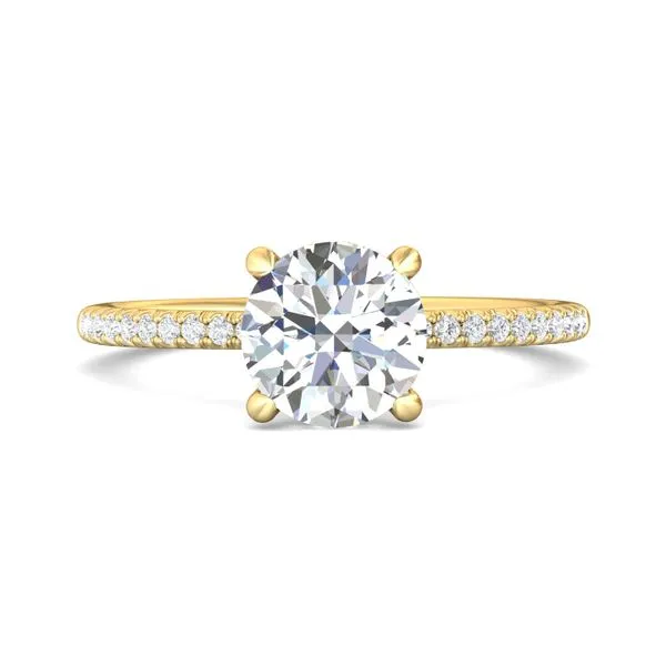 FlyerFit Micropave 18K Yellow Gold Engagement Ring G-H VS2-SI1 Valentine's Fine Jewelry Dallas, PA
