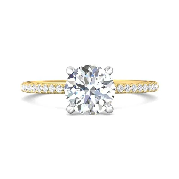 FlyerFit Micropave 18K Yellow Gold Shank And Platinum Top Engagement Ring H-I SI2 Diamond Source Jewelers Greenwood Village, CO