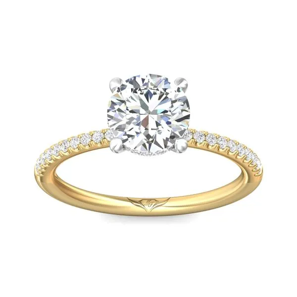 FlyerFit Micropave 18K Yellow Gold Shank And Platinum Top Engagement Ring H-I SI2 Image 2 Diamond Source Jewelers Greenwood Village, CO