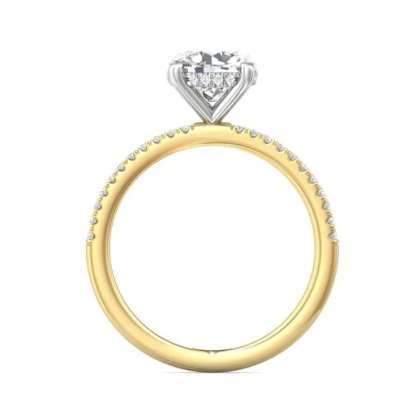 FlyerFit Micropave 18K Yellow Gold Shank And Platinum Top Engagement Ring H-I SI2 Image 3 Diamond Source Jewelers Greenwood Village, CO