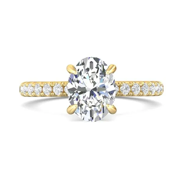 FlyerFit Micropave 14K Yellow Gold Engagement Ring G-H VS2-SI1 Valentine's Fine Jewelry Dallas, PA