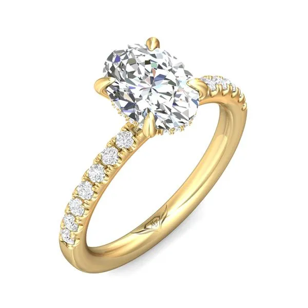 FlyerFit Micropave 14K Yellow Gold Engagement Ring G-H VS2-SI1 Image 5 Valentine's Fine Jewelry Dallas, PA