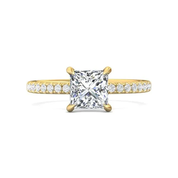 FlyerFit Micropave 14K Yellow Gold Engagement Ring H-I SI1 Valentine's Fine Jewelry Dallas, PA