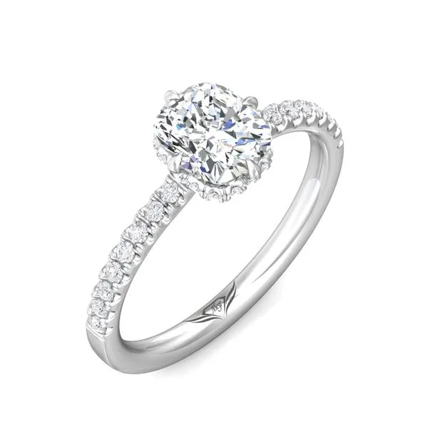 FlyerFit Micropave 14K White Gold Engagement Ring H-I SI1 Image 5 Valentine's Fine Jewelry Dallas, PA
