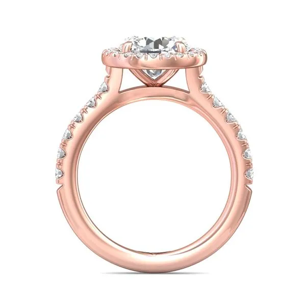 FlyerFit Micropave Halo 14K Pink Gold Engagement Ring H-I SI2 Image 3 Valentine's Fine Jewelry Dallas, PA