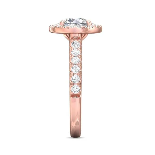 FlyerFit Micropave Halo 14K Pink Gold Engagement Ring H-I SI2 Image 4 Valentine's Fine Jewelry Dallas, PA