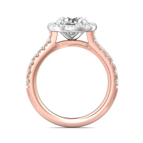 FlyerFit Micropave Halo 18K Pink Gold Shank And White Gold Top Engagement Ring H-I SI1 Image 3 Valentine's Fine Jewelry Dallas, PA