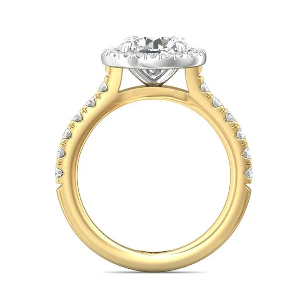 FlyerFit Micropave Halo 14K Yellow and 14K White Gold Engagement Ring H-I SI2 Image 3 Valentine's Fine Jewelry Dallas, PA
