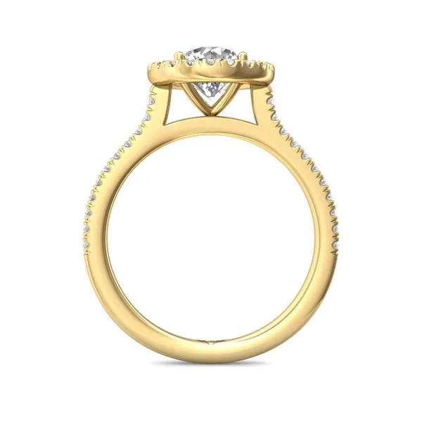 FlyerFit Micropave Halo 14K Yellow Gold Engagement Ring G-H VS2-SI1 Image 3 Valentine's Fine Jewelry Dallas, PA