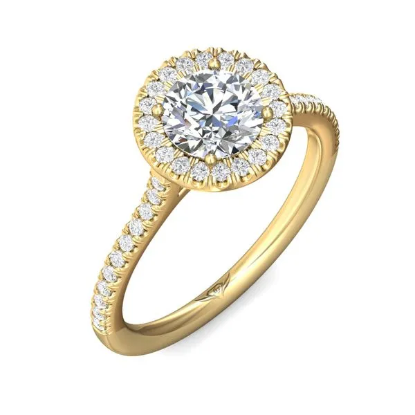 FlyerFit Micropave Halo 14K Yellow Gold Engagement Ring G-H VS2-SI1 Image 5 Valentine's Fine Jewelry Dallas, PA