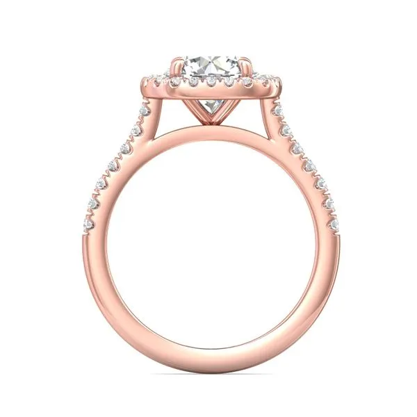 FlyerFit Micropave Halo 18K Pink Gold Engagement Ring G-H VS2-SI1 Image 3 Valentine's Fine Jewelry Dallas, PA