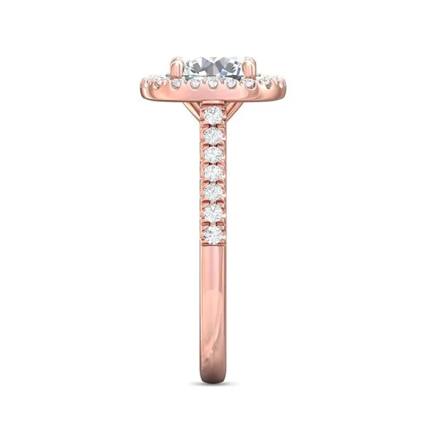 FlyerFit Micropave Halo 18K Pink Gold Engagement Ring G-H VS2-SI1 Image 4 Valentine's Fine Jewelry Dallas, PA